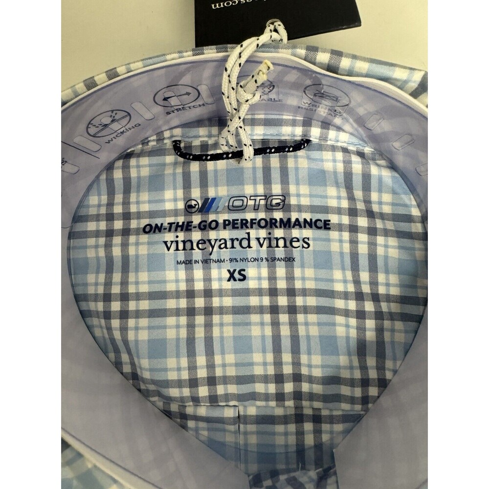 Vineyard Vines OTG Shirt Mens XS Jake Blue V2 Long Sleeve Button Down On The Go - Picture 3 of 3